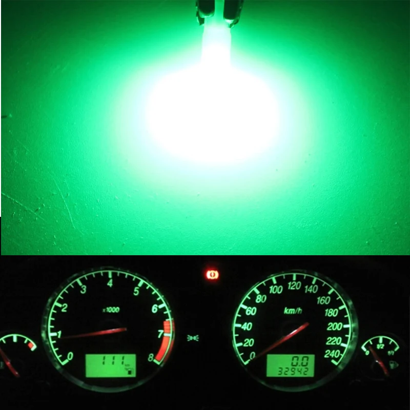 20 шт. T5 W1.2W W3W COB светодиодный лампы для автомобиля Приборная панель лампы для приборной панели Авто приборная панель индикатор потепления клиновидные огни Синий Красный Зеленый Фиолетовый
