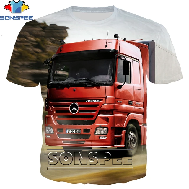 SONSPEE Truck Car 3D Print Hip Hop Men's T Shirt Fashion Harajuku Short Sleeve Funny Logo Men Women Tops Tees Shirts Homme 22940