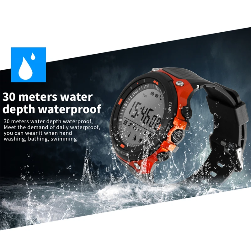 

D-Watch 30M Sports Waterproof Smart Watch IP68 Smartwatch Altitude Barometric Temperature Monitoring Blue For Android IOS Phone