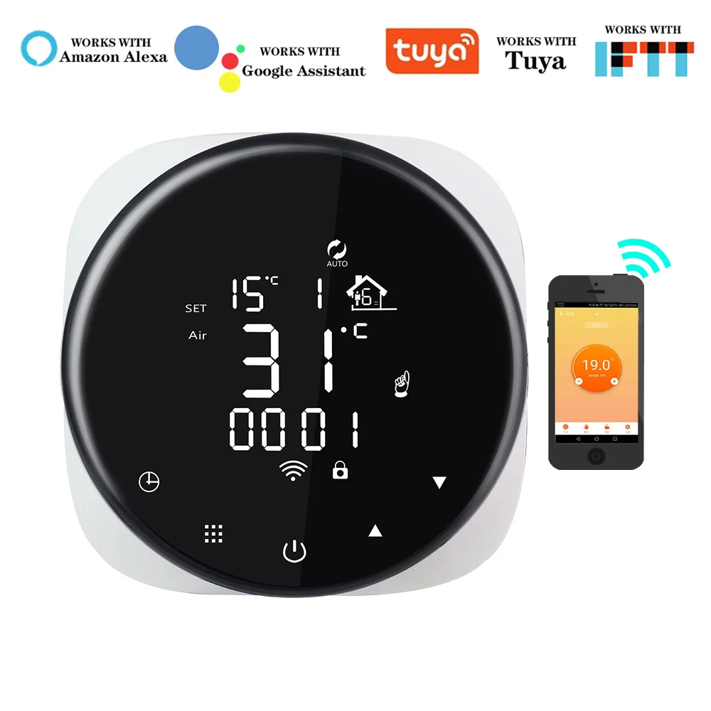 

WiFi Smart Touch Thermostat Floor Heating Controller For Water/Gas Boiler Thermostat Smart Home Control Work With Google Alexa