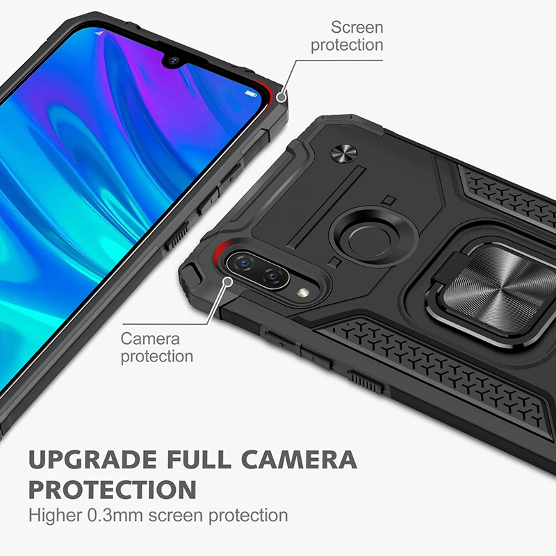 For Huawei P Smart 2019 Honor10 lite Cases Shockproof Armor Magnet Case Ring Stand Bumper Phone Back Cover For P Smart 2019 Case