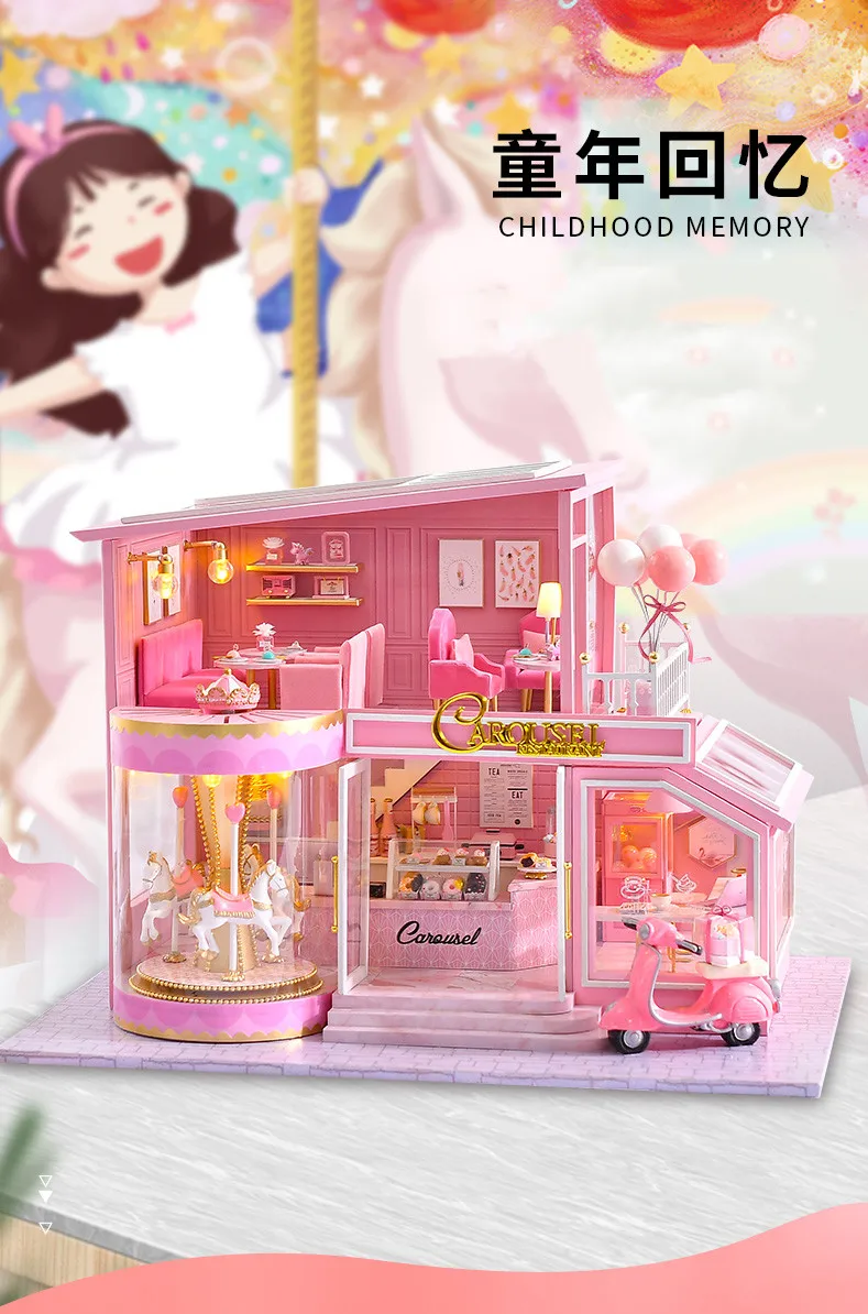 DIY Кукольный дом мебель детская память вилла Миниатюрный Кукольный домик игрушка для детей милые семьи дом Casinha De Boneca дом