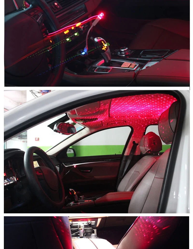 Ночной светильник с изображением звезды на крыше автомобиля, мини лазерный декоративный светильник для автомобиля, s USB порт, звездная Автомобильная атмосферная лампа, регулируемый светодиодный автомобильный светильник в сборе