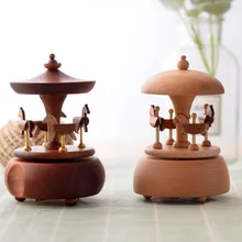 Ручная работа карусель-Гол деревянная заводная Музыкальная шкатулка ремесло украшение подарок красивая музыка следование ребенка хорошие Музыкальные игрушки подарок Xl