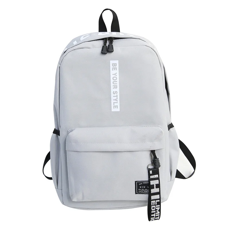 Водонепроницаемый нейлоновый рюкзак для женщин, корейские милые кавайные школьные рюкзаки для путешествий, черный многокарманный рюкзак для школьников-подростков, девочек - Цвет: gray