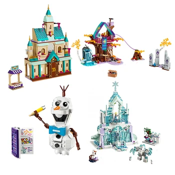 

41165 Free shipping 25002 Elsa Anna Magical Ice Castle Model Building Blocks Cinderella Princess Castle Friends