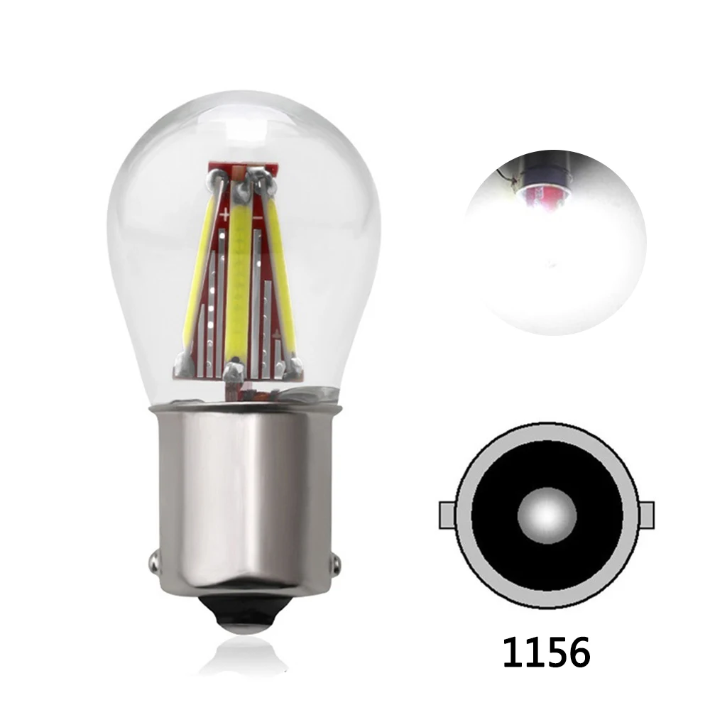 White 1156 4LED нити 1157 BAY15D 21/5 Вт автомобильный резервный задний стоп лампочка для фонарей стоп-сигналов белая лампа Автомобильные стояночные огни - Испускаемый цвет: White 1156