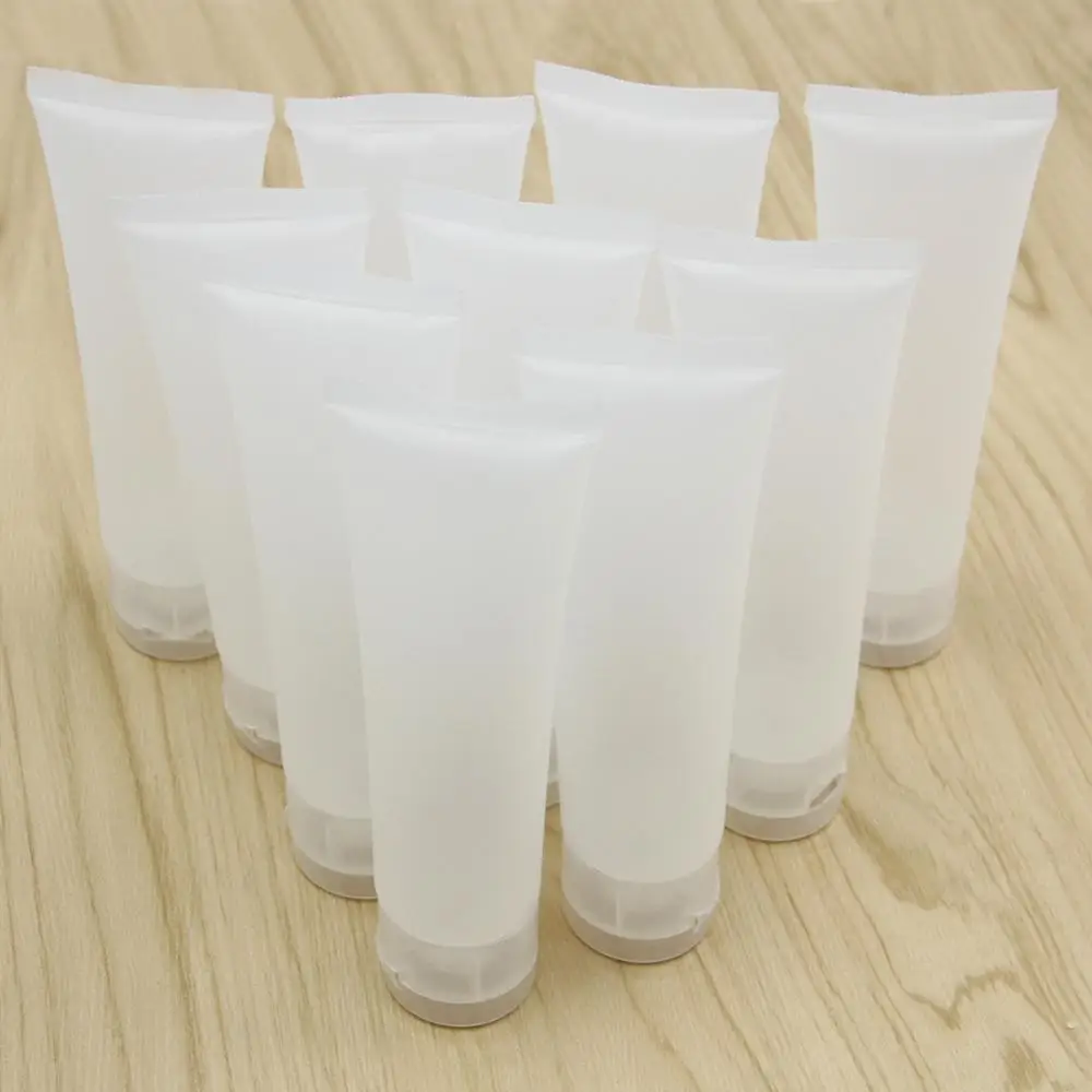 

10 Pcs 50ml Travel Squeeze Bottles Soft Tube Refillable Plastic Matte Flip Cap Cosmetic Body Lotion Shampoo Squeeze Travel Tubes