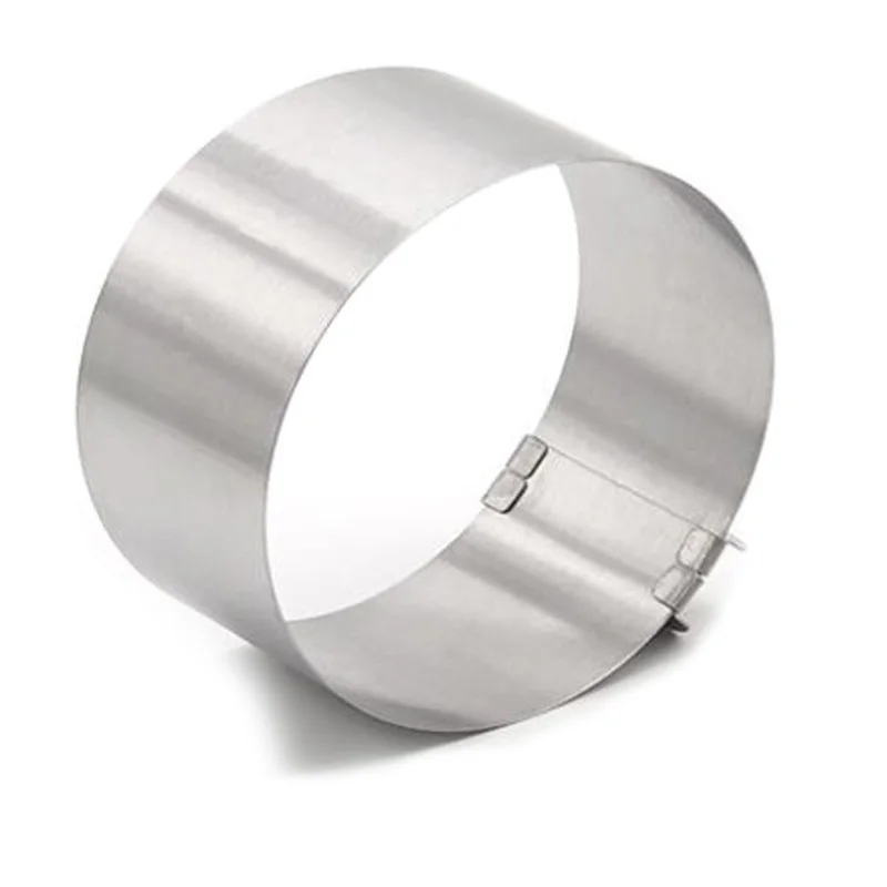 

Retractable Stainless Steel Circle Foam Ring Cake Baking Tool Set Size Shape Adjustable Bakeware For Kitchen Tools