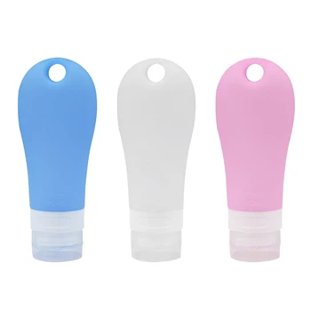 

3pcs Silicone Bottles Portable Travel Refillable Liquid Bottles Set Soap Dispensers Countertop Lotion Containers 90ml