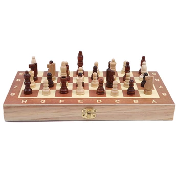

Wooden Foldable International Chess Portable Board Pieces Set Funny Game Collection Board Game