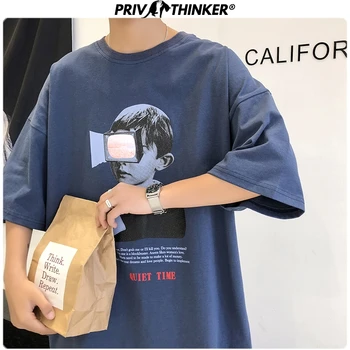 

Privathinker 2020 Harajuku Short Sleeve Print Tshirt For Men Summer Couple Oversize T-Shirt Woman Wear Loose Men T-shirts