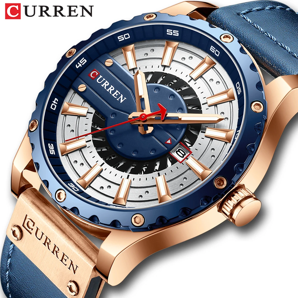 Curren Horloges Top Brand Fashion Leather Horloge Casual Quartz Heren Horloge Nieuwe Chic Lichtgevende Handen Klok