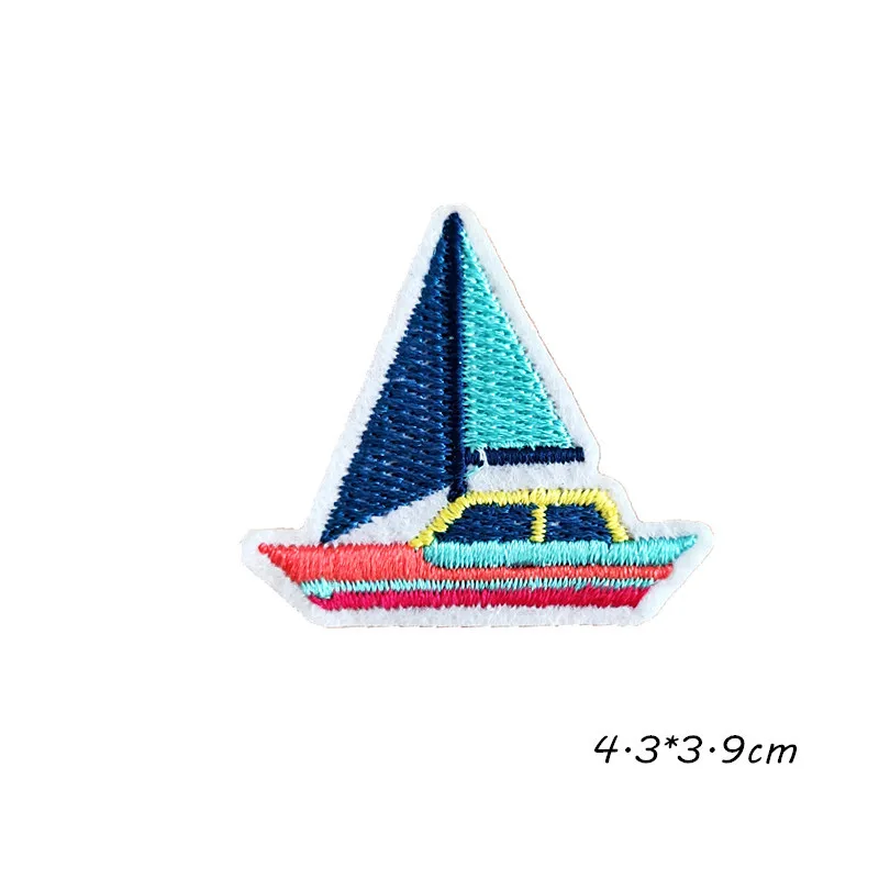 1-PCS-H-129 Винтажная одежда для лодки нашивки железные на паруснике полосы для значки-наклейки на одежду вышивка пиратский корабль аппликации@ H - Цвет: 1-PCS-H-129