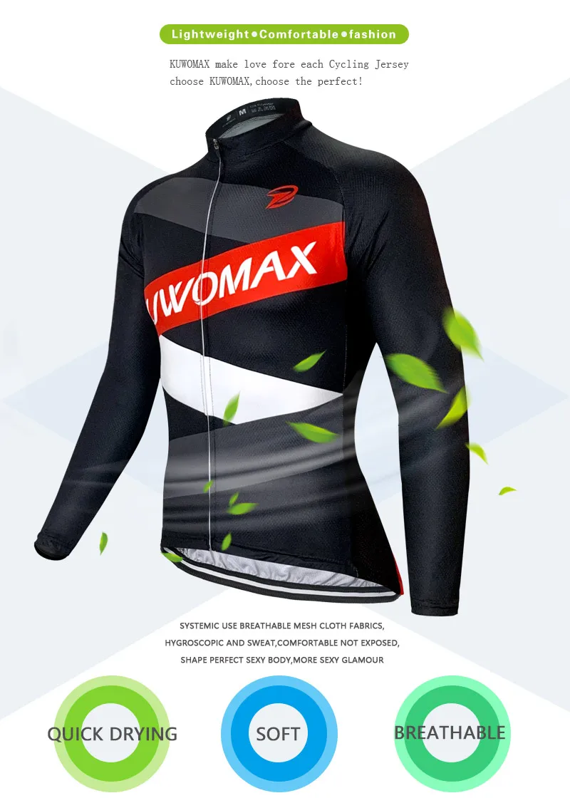 KUWOMAX мужские топы для велоспорта с длинным рукавом, летняя быстросохнущая дышащая одежда для командного велосипеда, одежда для гонок и велосипеда