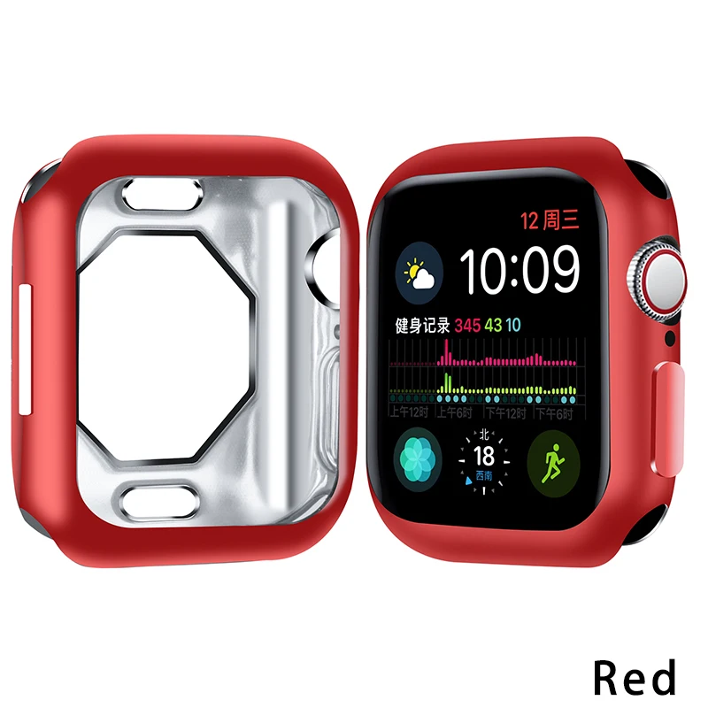 Чехол из ТПУ для Apple Watch, чехол, полная защитная оболочка для iWatch 4, 5, 40 мм, 44 мм, ударопрочный корпус, аксессуары
