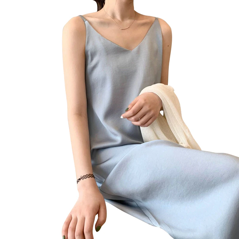 Tangada women solid color midi dress strap adjust sleeveless 2020 korean fashion lady elegant dresses vestido ASF03 Tangada women solid color midi dress strap adjust sleeveless 2020 korean fashion lady elegant dresses vestido ASF03
