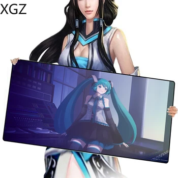 

XGZ Hot Hatsune Future MousePad 60X30CM/90X40CM Locking Edge Game Player Mouse Pad Keyboard Computer Padmouse Best Mat
