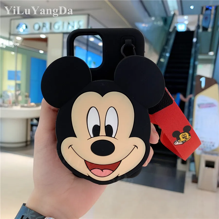 Для iPhone 6 6s 7 8 Plus X XR XS 11 Pro Max милый мультфильм Микки Минни на молнии кошелек чехол для телефона мягкий силиконовый чехол