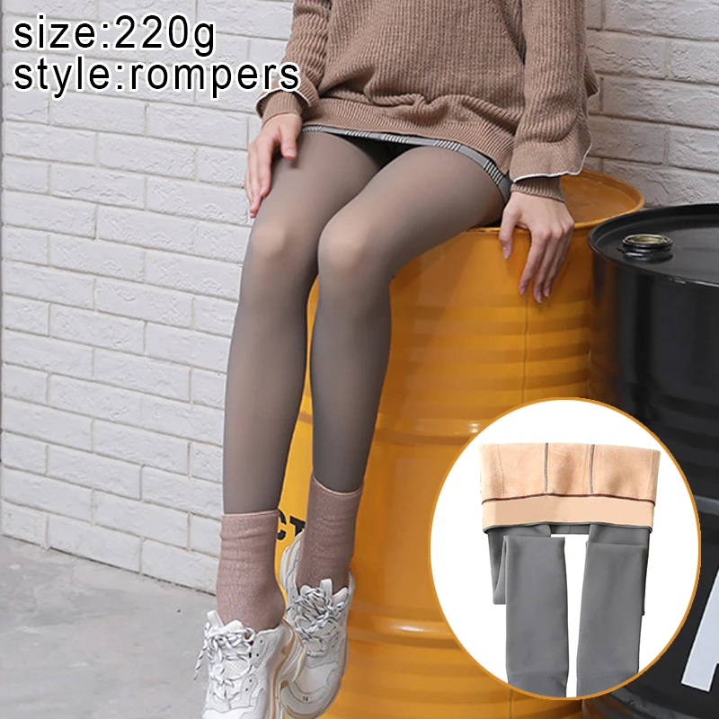 

Legs Fake Translucent Warm Fleece Pantyhose Women Soft Leggings Fleece Lined Pants Leggings C55K Sale