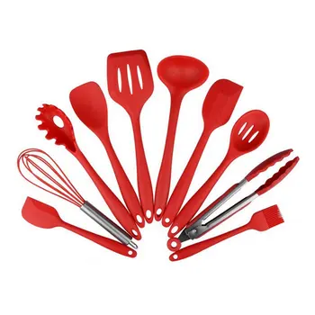 

10PCS/SET Environmental Safe Silicone Cooking Tools Practical Home Kitchen Dinnerware Tableware Cooking Gadgets Tools