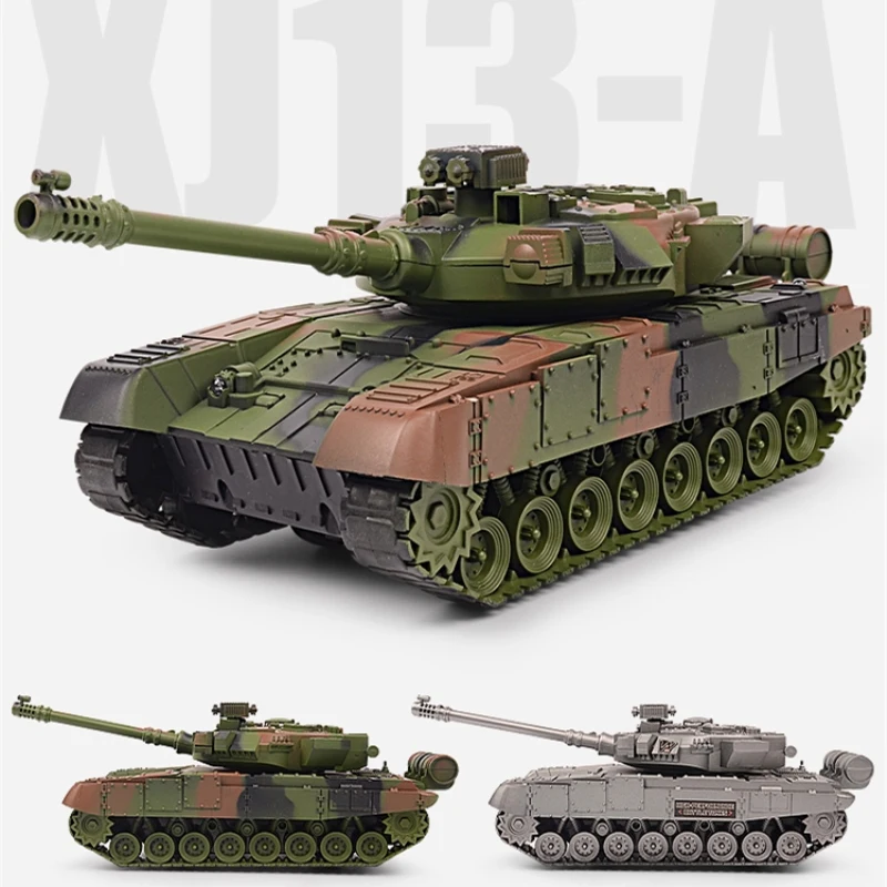 Realistic Simulation RC Battle Tank 75° Electric Rotating Turret Imitation Sound Light Anti-collision Remote Control Tank Model 6