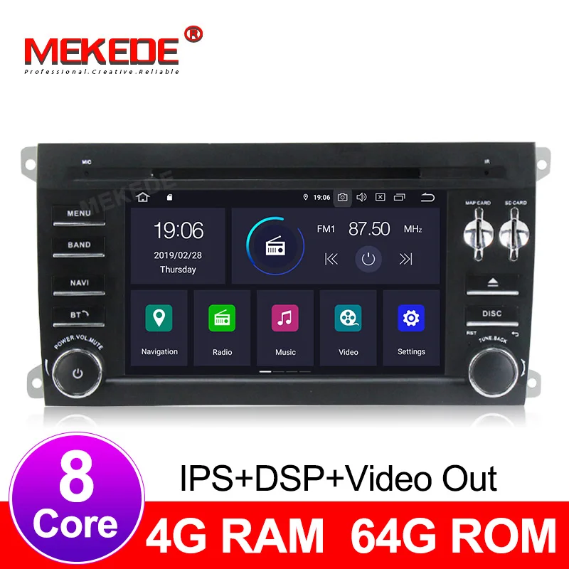Flash Deal Car multimedia player Android 9.0 Car Head Unit Auto radio GPS Player for Porsche Cayenne 2003-2010 WIFI BT 4+64G 0
