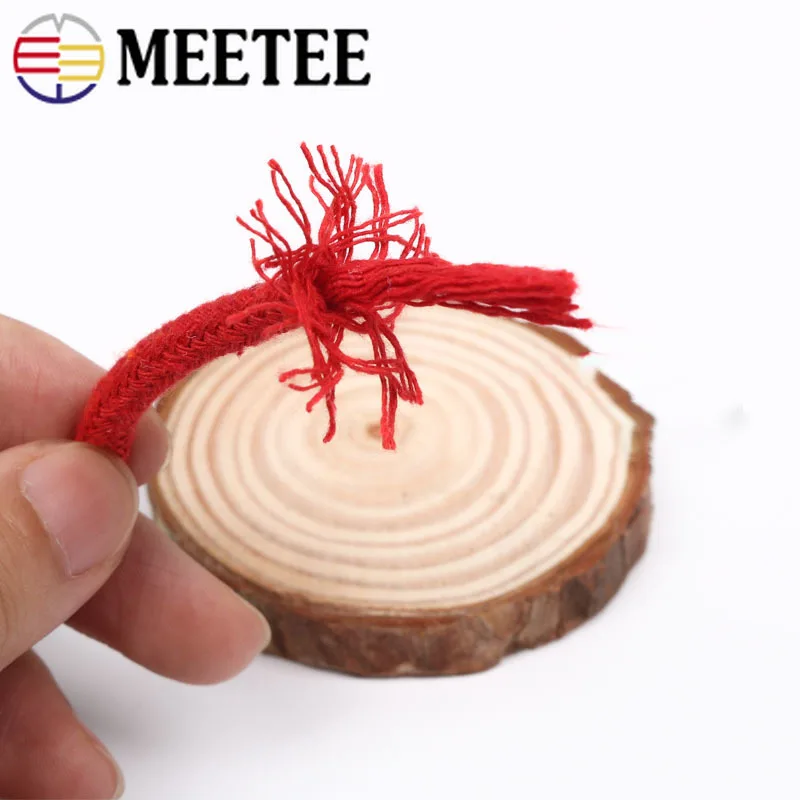 Meetee 20 м 5 мм тканая хлопковая веревка 16 нитей сплошной шнур для брюк талия крепкая веревка для одежды Сумочка DIY ремесла ручной работы аксессуар