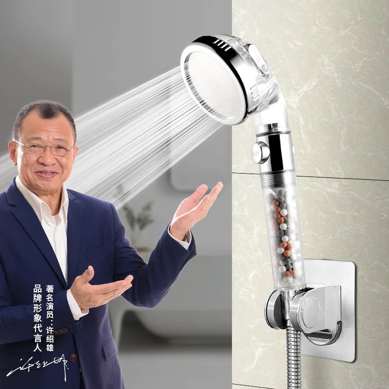 

Cross Border for Three Negative Ion Water Stop Shower Supercharge Water-Saving Anti-Blocking a Key after Supercharge Shower Fact