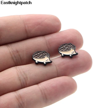 

20pair/lot E1663 Cute Funny Earrings Cartoon Hedgehog Animals Stud Earrings For Kids Women Birthday Gifts