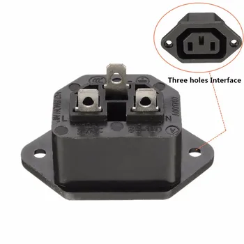 

IAC IEC C13 C14Chassis Female 15A/250V 3PIN 05231 Inline Chassis Socket Plug Rewireable Convenierent Mains Power Connector
