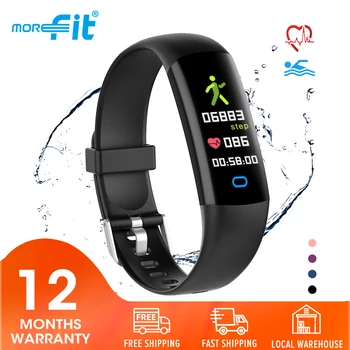 

Morefit Smart Watch Bluetooth Fitness Tracker Heart Rate Blood Pressure Test With Breathing Light Sport GPS Waterproof Bracelet