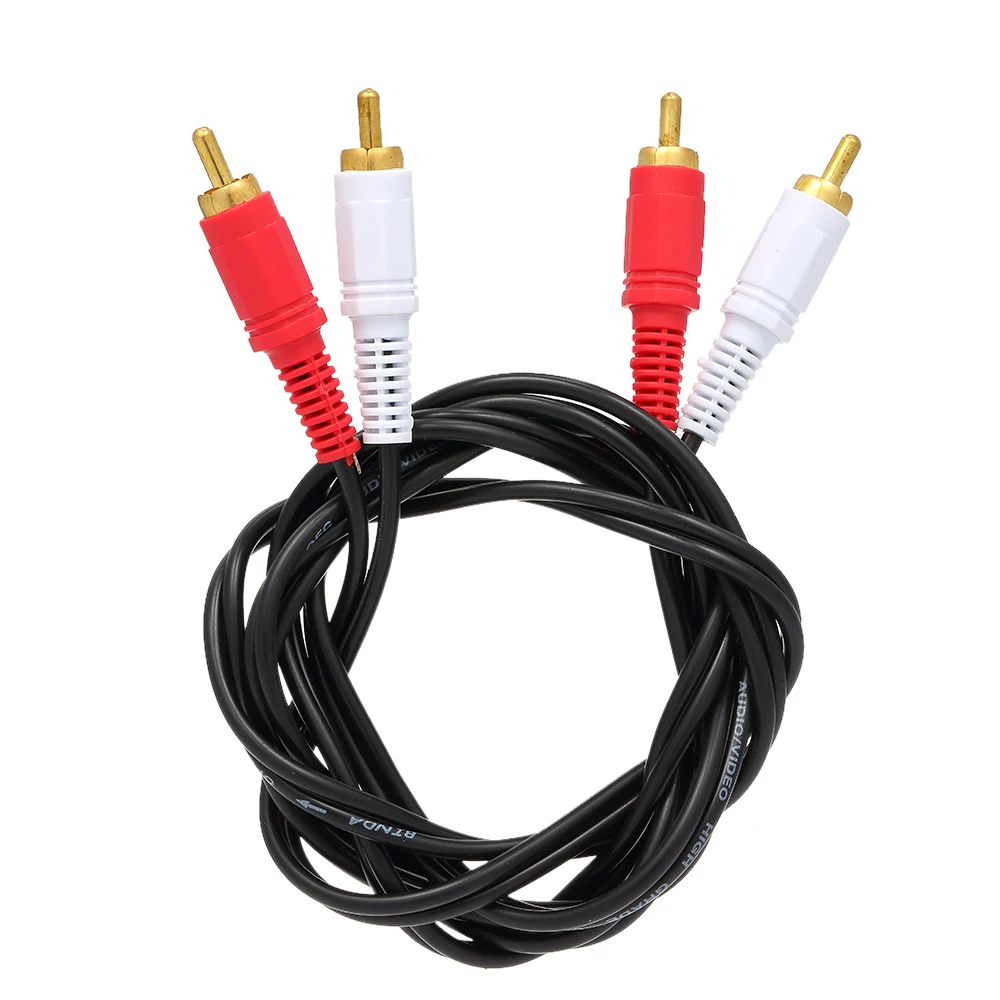 

1.5 Meter Gold Plated RCA Audio Cable 2 RCA Male to 2 RCA Male AV Cable for DVD TV CD Sound Amplifier