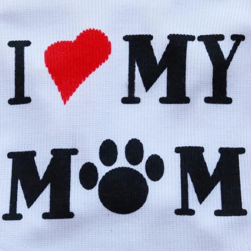 Одежда для собак, футболка с надписью «I Love My Mom», одежда для собак, чихуахуа, футболка для собак, кошек