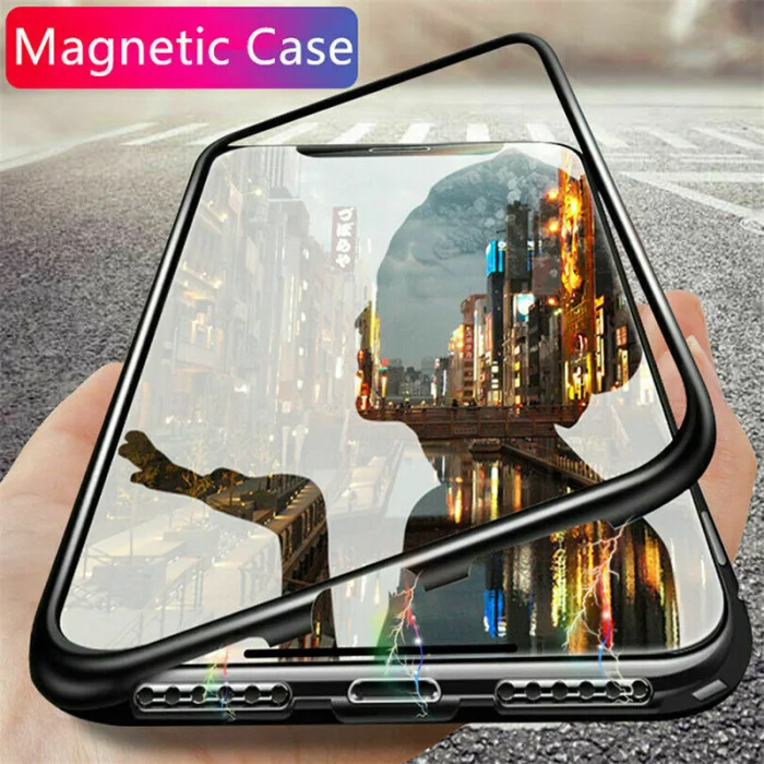 Hot Sale Mobile Phone Case Cover Magnetic Adsorption Tempered Glass for iPhone 11 Pro Max