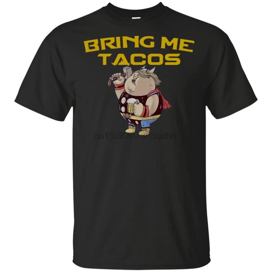 Мстители эндгейм толстяк Тор и пиво Bring Me Tacos футболка черно-темно-синяя короткая