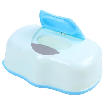 

Wet Tissue Box Plastic Automatic Case Real Tissue Case Baby Wipes Press Pop-Up Design Home Tissue Holder Accessories Blue