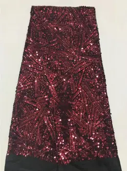 

High quality Sequins African Tulle lace fabric SYJ-99917 New Design French Mesh Lace wedding African Sequins lace fabric