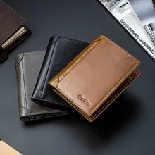 Carken New Men's Wallet Short Vertical Youth Business Multi Card Wallet Driver's License Wallet Wallet Length Main Material