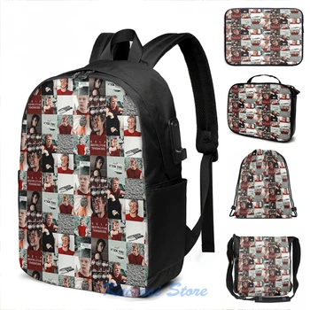

Funny Graphic print Henry Bowers Moodboard USB Charge Backpack men School bags Women bag Travel laptop bag