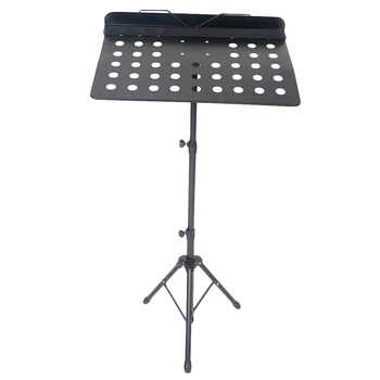 

HOT-49x34cm Sheet Music Stand Folding Metal Music Score Tripod Stand Holder with Widened Thickened Large Panel for All Musical I