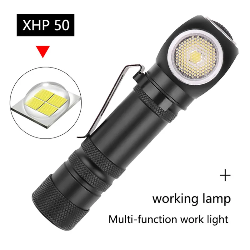Rechargeable XHP50 Work Light Torch Flashlight With Magnet Can Be Used As Headlamp IP65 Led Flashlight 11x3x3CM Lanterna 40NOV2611
