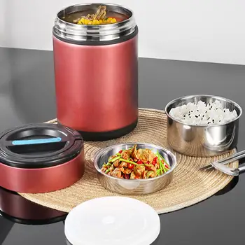 

2-Layer Vacuum Stainless Steel Insulated Lunch Box Jar Food Storage Container Kids School Office Portable Lunchbox