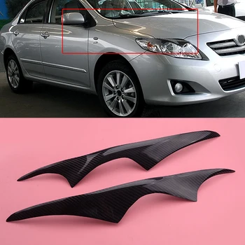 

1 Pair Carbon Fiber Headlight Lamp Eyebrow Eyelid Cover Trim Sticker Fit for Toyota Corolla 2003 2004 2005-2008