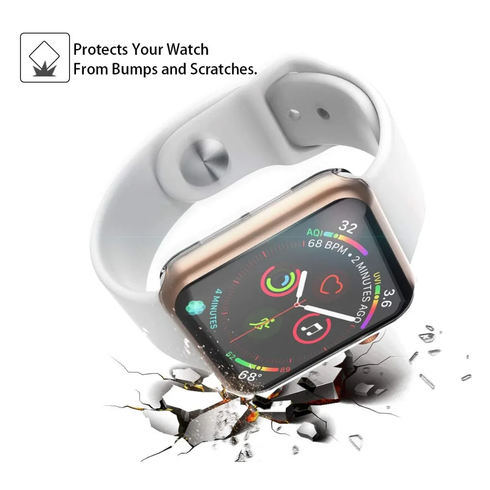 Чехол для часов Apple watch 4 3 2 1 42 мм 38 мм мягкий 360 тонкий чистый ТПУ защитный чехол s для iWatch series 4/3/2/1 44 мм 40 мм