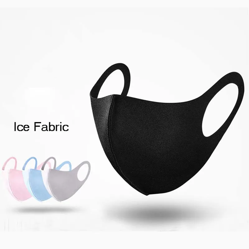 

Ice Fabric 3D Mouth Mask Summer Washable Face Cover Anti Dust Carbon Oxide Wind proof Mouth-muffle Sunblock Face Masks