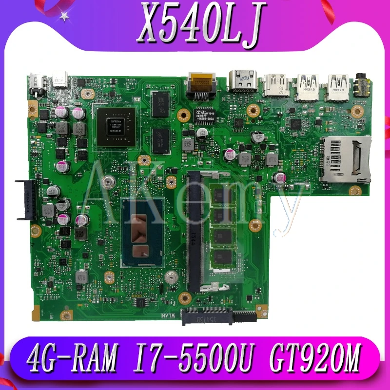 Nieuwe!!! Mianboard Voor Asus X540L F540L X540LJ Laptop Moederbord REV2.1 Test Werk 100% 4G-RAM I7-5500U GT920M Nieuwe!!! Mianboard Voor Asus X540L F540L X540LJ Laptop Moederbord REV2.1 Test Werk 100% 4G-RAM I7-5500U GT920M