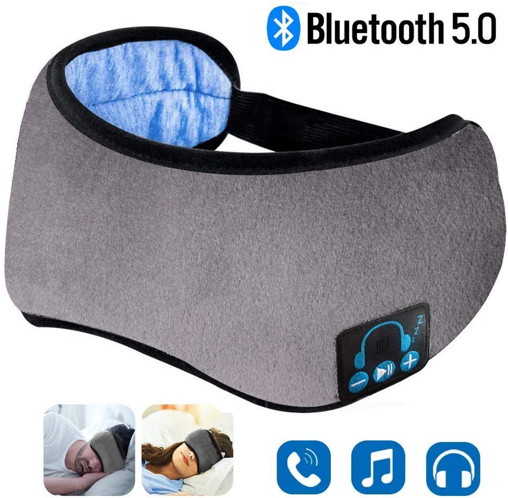 Унисекс наушники для сна, маска для сна Bluetooth 5,0, разработан с ультра тонкими динамиками и микрофоном, супер мягкий, кемпинг помощник в путешествии