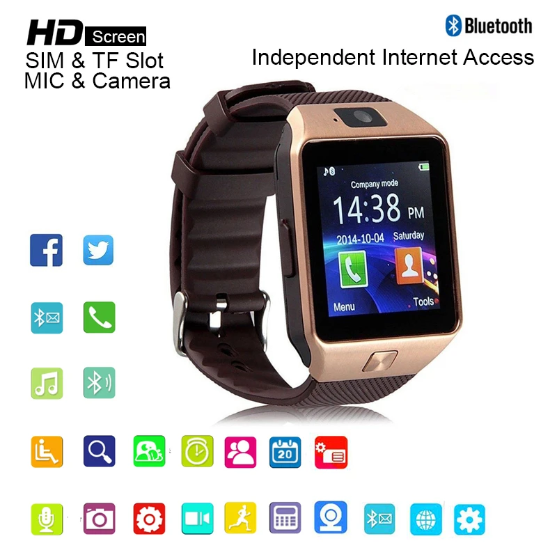

Smart Watch Bluetooth DZ09 Touch Screen Bracelet Music Calling Camera Multifunction Wristband for Android IOS reloj inteligente