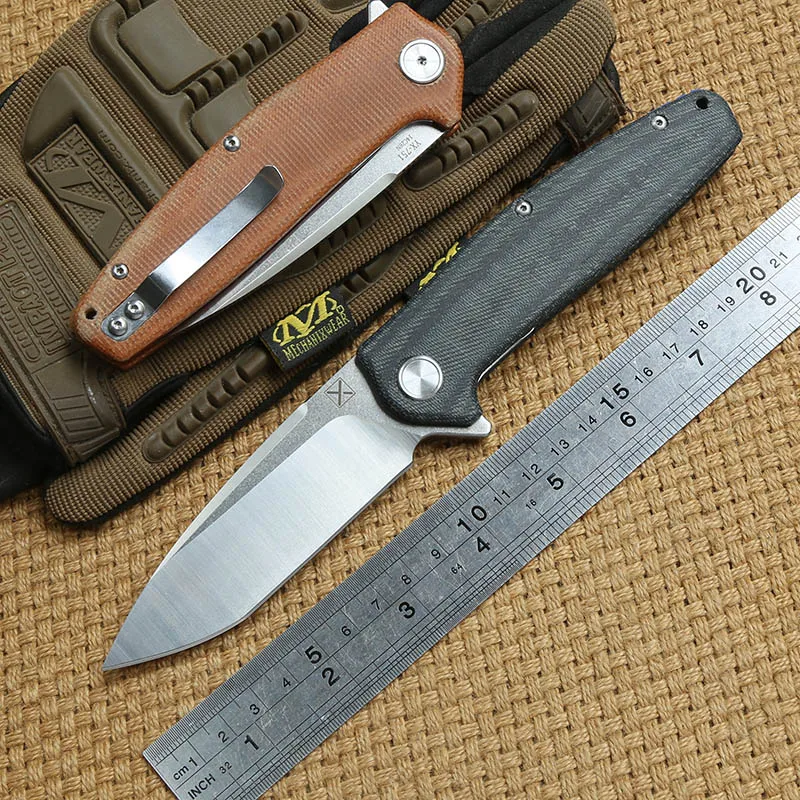 DICORIA YX-751 складной нож шарикоподшипник 14C28N лезвие льняная Ручка Кемпинг Охота Открытый suvival Карманные Ножи EDC инструменты